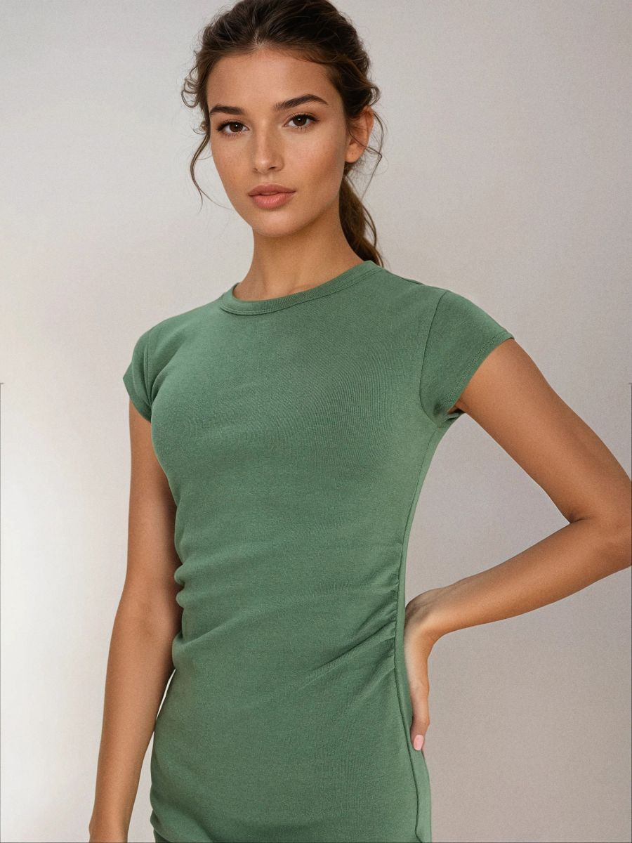 Sinsay Women's Dark Green Cap Sleeve Mini Dress | Sinsay In Lebanon