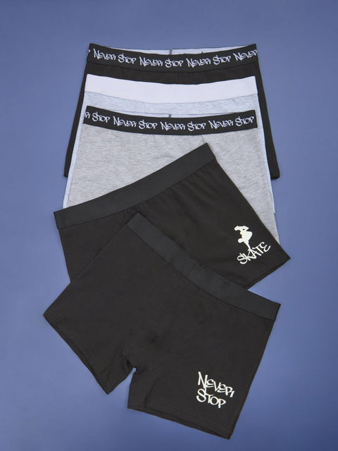 Sinsay Men's Black & Gray Pack Of 5 Trunk Long Boxers | Sinsay In Lebanon