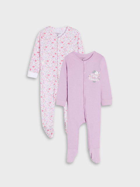 Sinsay Baby Girl's Purple Floral Printed Set Of 2 pcs Overall |Sinsay In Lebanon