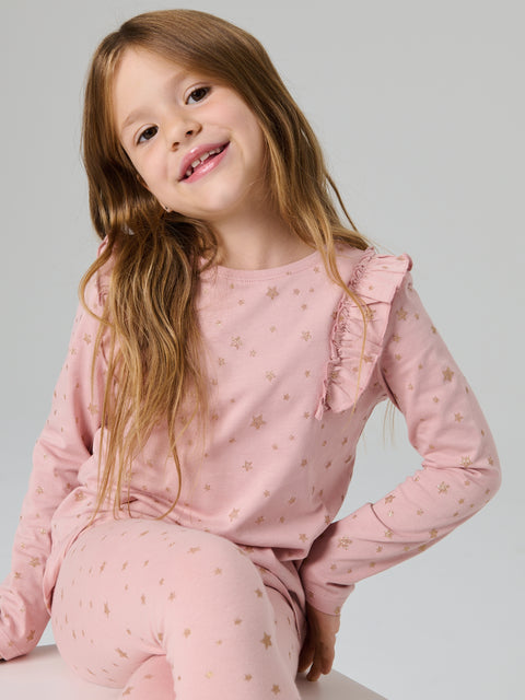 Sinsay Girl's Dusty Rose Long Sleeve Blouse With A Decorative Print | Sinsay In Lebanon