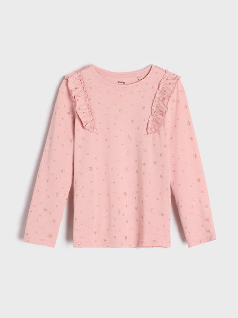 Sinsay Girl's Dusty Rose Long Sleeve Blouse With A Decorative Print | Sinsay In Lebanon