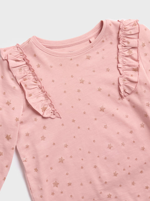 Sinsay Girl's Dusty Rose Long Sleeve Blouse With A Decorative Print | Sinsay In Lebanon
