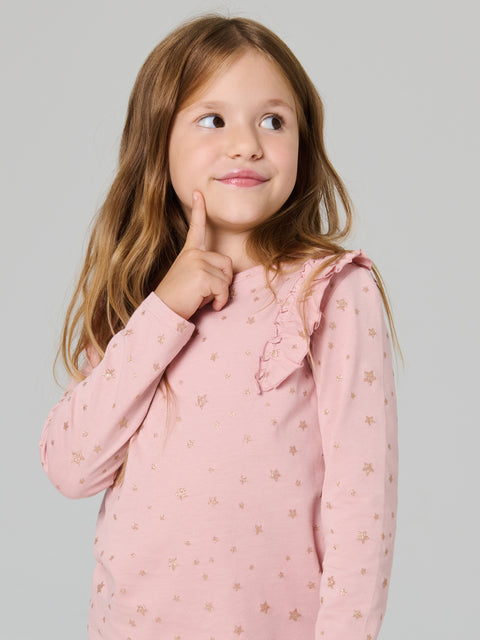 Sinsay Girl's Dusty Rose Long Sleeve Blouse With A Decorative Print | Sinsay In Lebanon