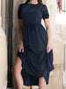 Sinsay Women's Dark Navy Short Sleeve Dress | Sinsay In Lebanon