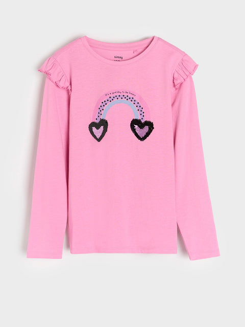 Sinsay Baby Girl's Pink Embroidered Long Sleeve Blouse | Sinsay In Lebanon