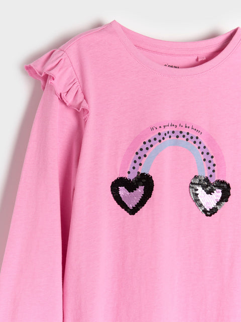Sinsay Baby Girl's Pink Embroidered Long Sleeve Blouse | Sinsay In Lebanon