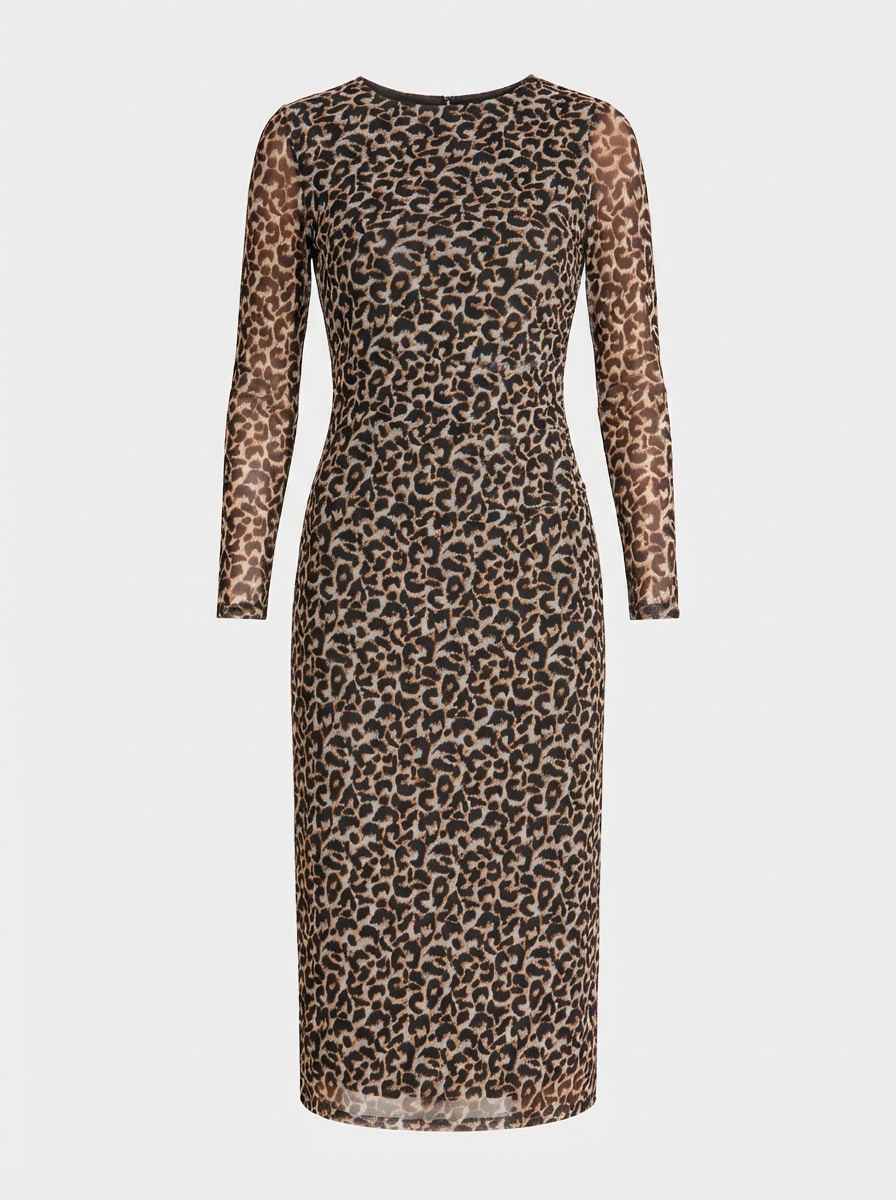 Sinsay Women's Black/Brown Leopard Print Dress   |Sinsay  in Lebanon