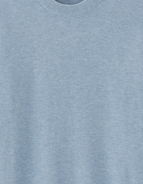 Celio Men's Light Blue Solid Crew Neck Sweater|Celio In Lebanon