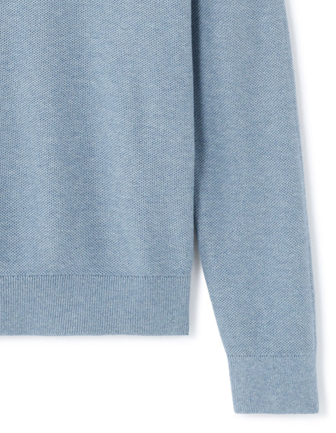 Celio Men's Light Blue Solid Crew Neck Sweater|Celio In Lebanon