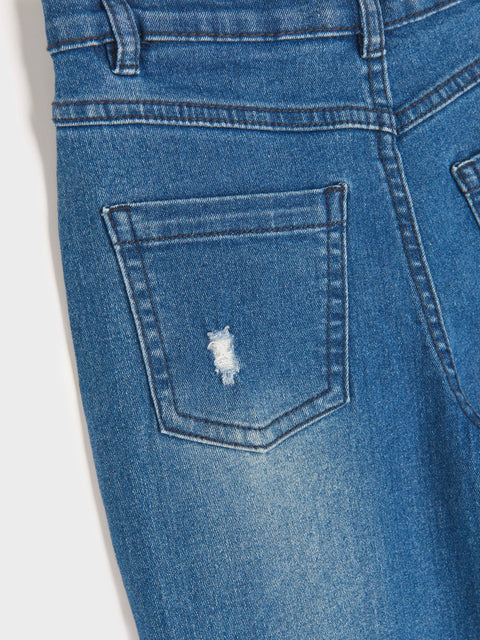 Sinsay Girl's Blue Decorative Embroidery Mom Jeans | Sinsay In Lebanon