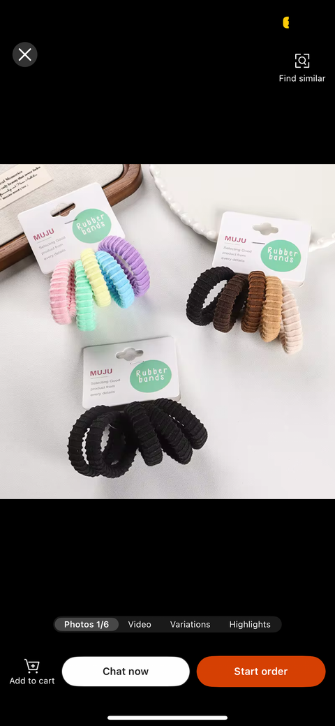 Muju Set of basic high stretch hair ties for girls|Muju In Lebanon