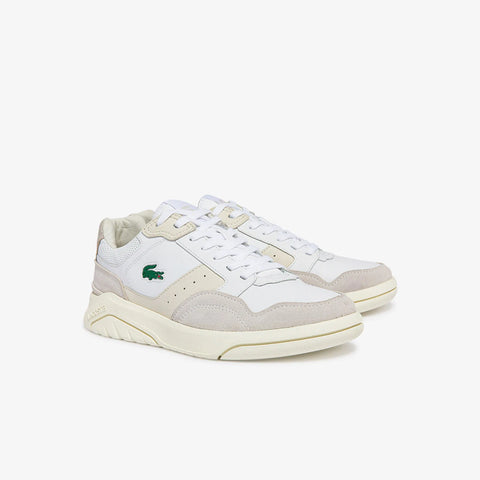 Lacoste Men's White & Beige Game Advance Luxe Leather Sneakers | Lacoste In Lebanon