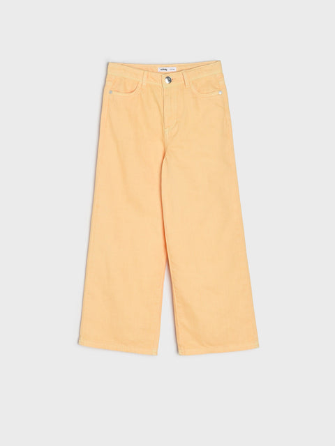 Yellow pants on a light gray background