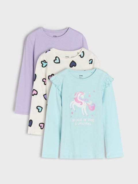 Sinsay Girl's Multicolor Pack Of 3 Long Sleeve Blouses | Sinsay In Lebanon