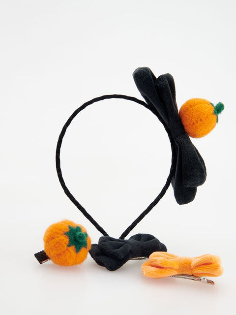 Reserved Girl's Black & Orange Hair Accessories Set | Reserved In Lebanon