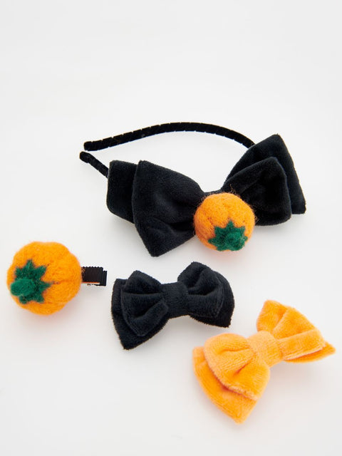 Reserved Girl's Black & Orange Hair Accessories Set | Reserved In Lebanon
