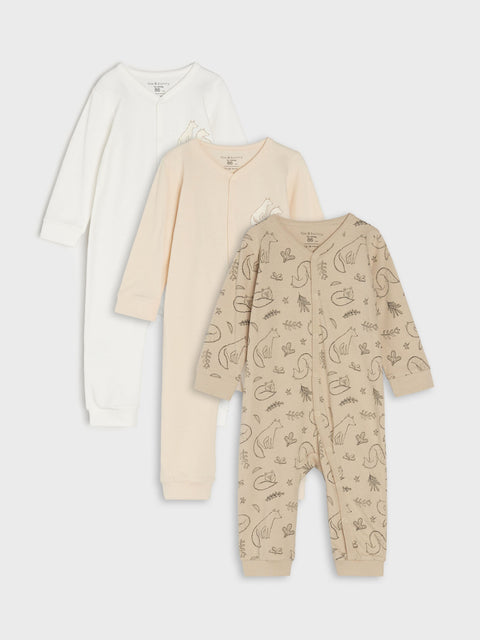 Sinsay Fox & Bunny Multi Color Long Sleeve 3 Pack Overall | Sinsay In Lebanon