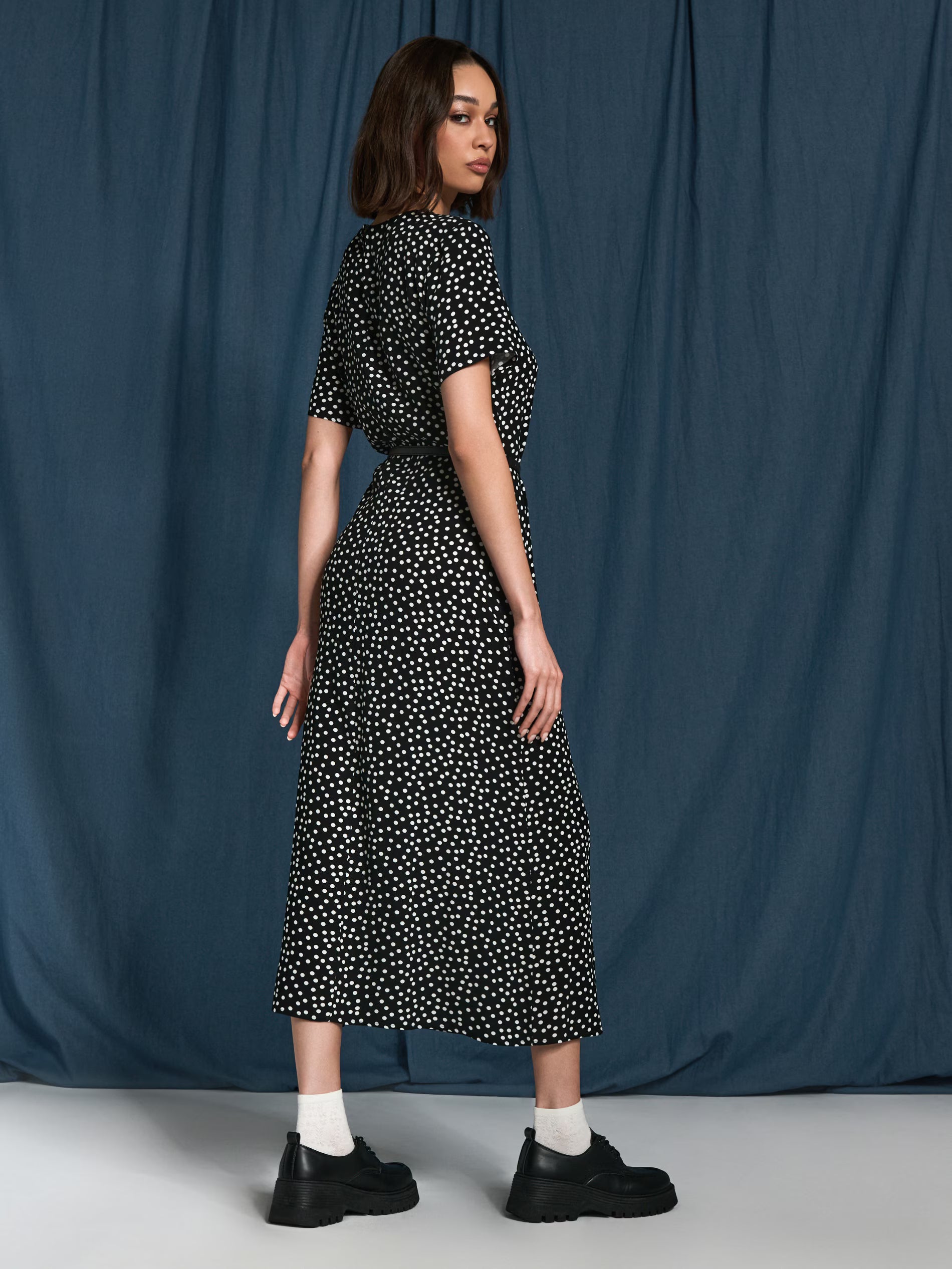 Sinsay Women's Black & White Polka Dot Dress | Sinsay In Lebanon
