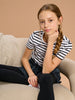 Sinsay Girl's White & Black Striped T-Shirt | Sinsay In Lebanon
