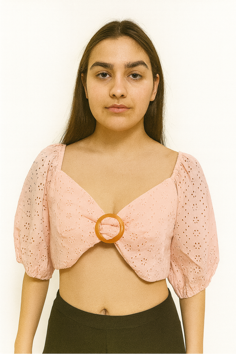 Forever 21 Women's Pink Eyelet Crop Top | Forever 21 In Lebanon