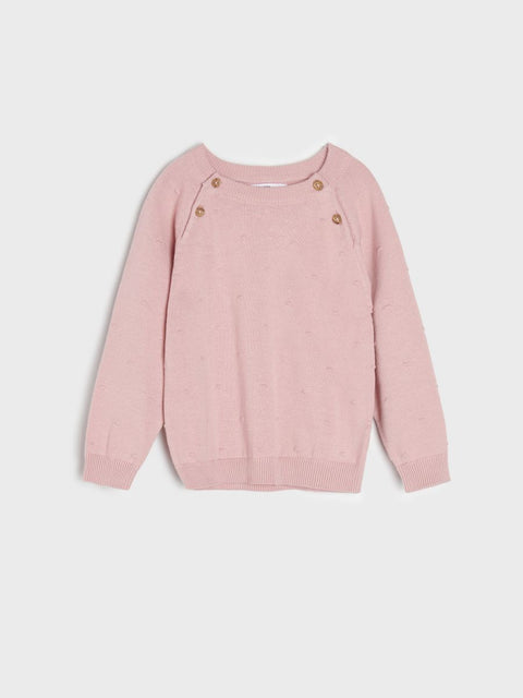 Sinsay Baby Girl's Dusty Rose Button Fasting Sweater | Sinsay In Lebanon