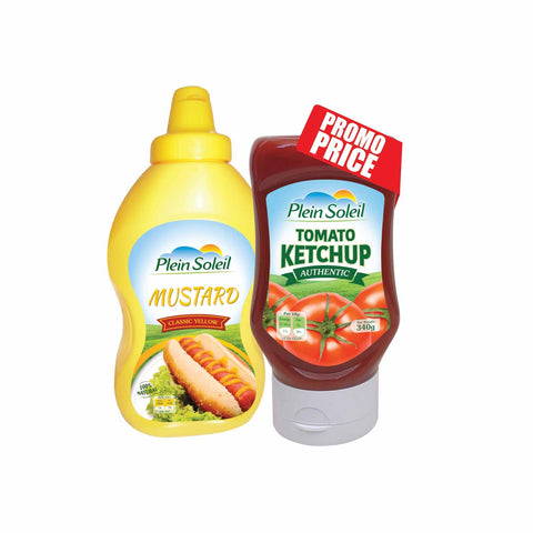 Plein Soleil Mustard 255GR +Plein Soleil Tomato Ketchup 340GR Promo Price