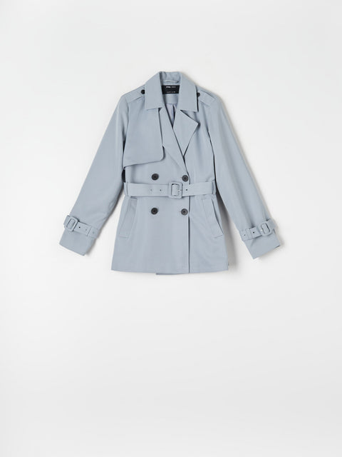 Sinsay Women's Dusty Blue Long Sleeve Trench Coat|Sinsay In Lebanon