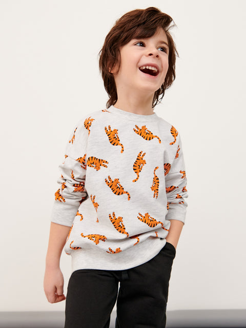 Sinsay Boy's Light Grey Sweatshirt With Print | Sinsay In Lebanon