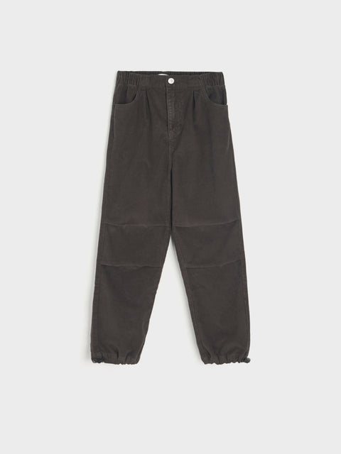 Dark gray pants on a white background