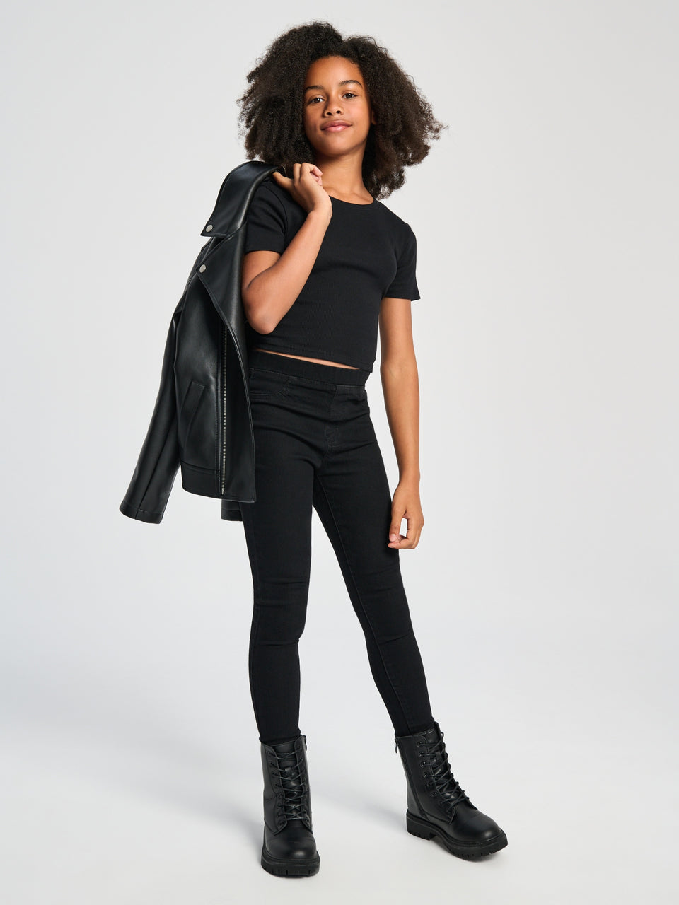 Sinsay Girl's Black Elastic waistband Jeans
