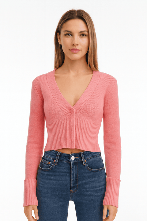 LeGer Women's Pink Long-Sleeve Cardigan | LeGer in Lebanon