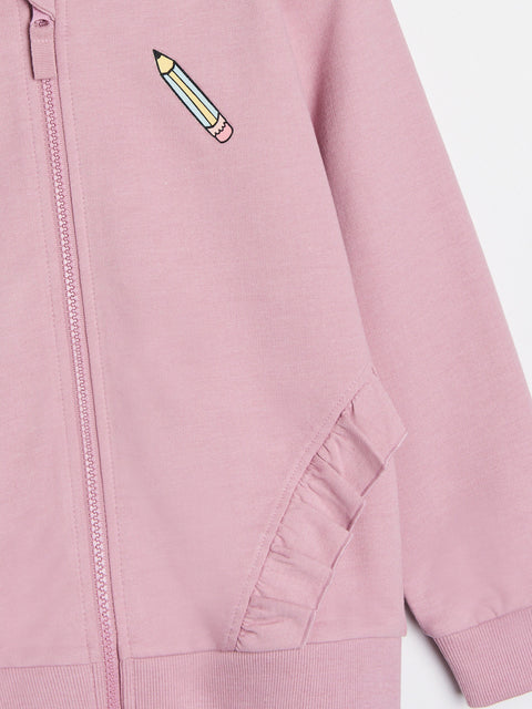 Sinsay Baby Girl's Light Purple Zip Up Hooded Jacket | Sinsay In Lebanon