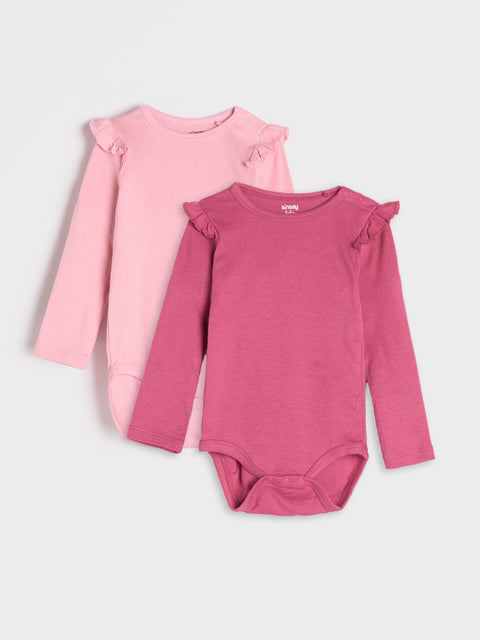 Sinsay Baby Girl's Pink/Purple Cotton Bodysuits 2-Pack | Sinsay In Lebanon