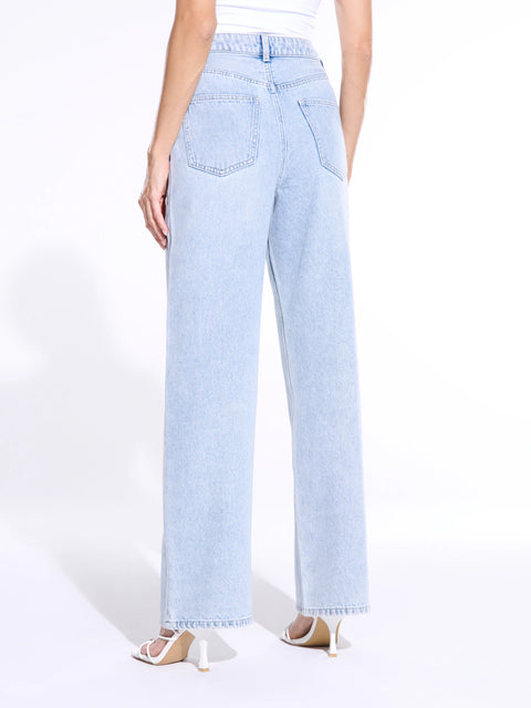 Sinsay Women's Light Blue Wide Leg High Waist Jeans | Sinsay In Lebanon