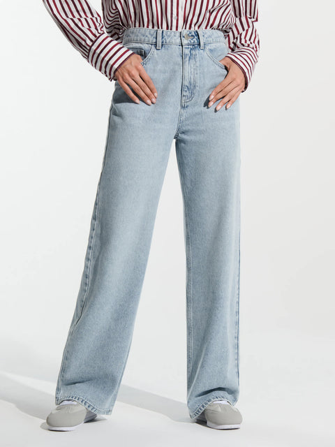 Sinsay Women's Light Blue Wide Leg High Waist Jeans | Sinsay In Lebanon