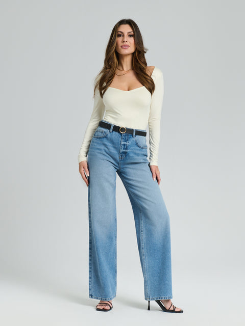 Sinsay Women's Blue Wide Leg Tall High Waist Jeans|Sinsay In Lebanon