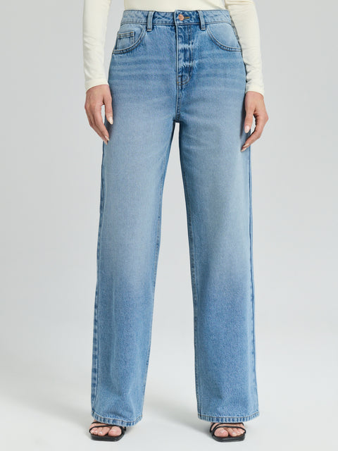 Sinsay Women's Blue Wide Leg Tall High Waist Jeans|Sinsay In Lebanon