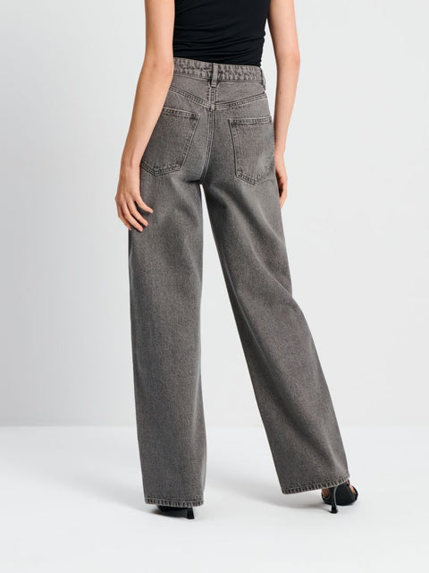 Sinsay Women's Dark Gray Wide Leg High Waist Jeans | Sinsay In Lebanon