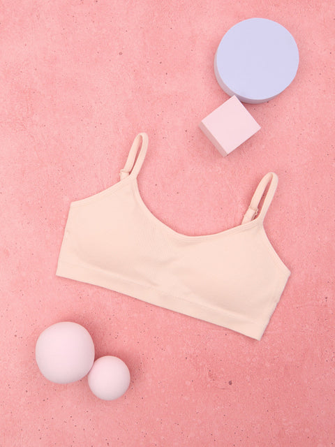 Sinsay Girl's Light Pink Ribbed Bikini Top | Sinsay In Lebanon