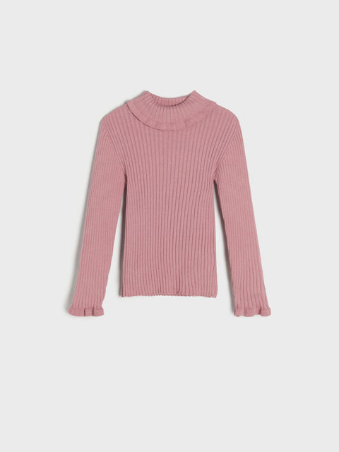 Sinsay Girl's Dusty Rose Rib Knit Sweater | Sinsay In Lebanon