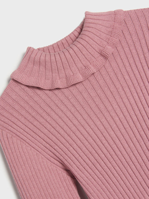 Sinsay Girl's Dusty Rose Rib Knit Sweater | Sinsay In Lebanon