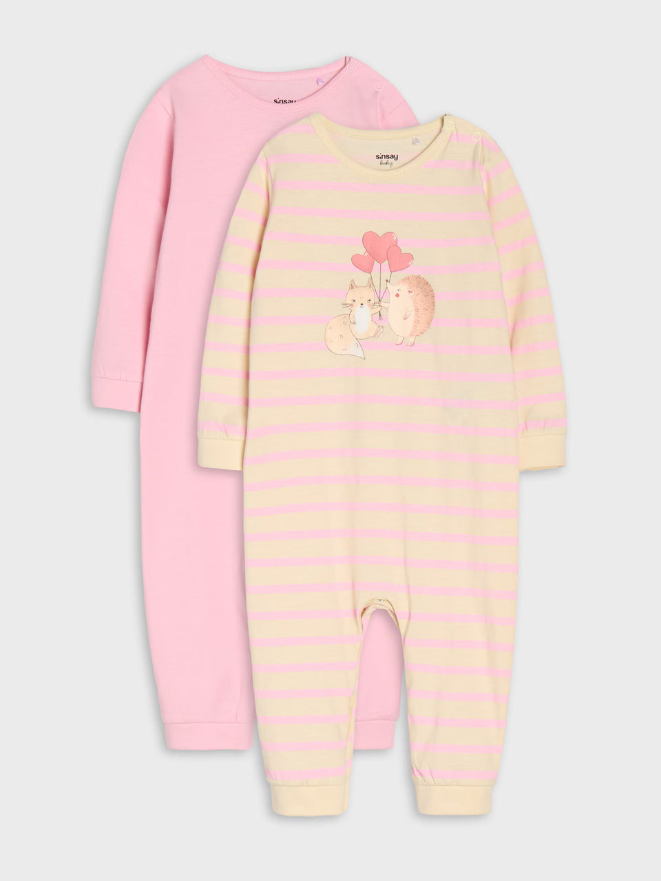 Sinsay girls BEIGE AND PINK 2 PACK OVERALLAYA