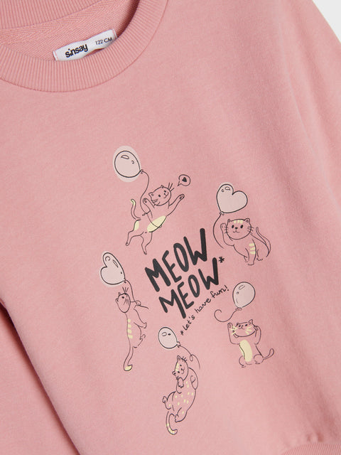 Sinsay Girl's Dark Grey/Dusty Rose Set of 2 Sweatshirts | Sinsay In Lebanon