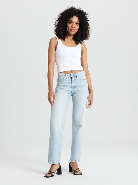 Sinsay  Women's Light Blue Denim Straight leg Jeans   | Sinsay in Lebanon