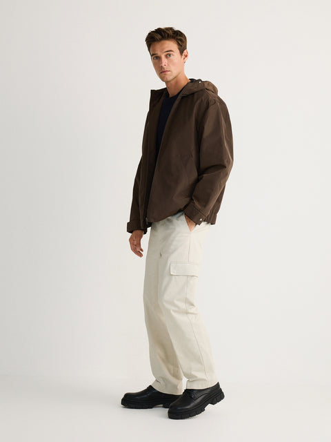 Reserved Men's Brown Hooded Jacket | Reserved In Lebanon