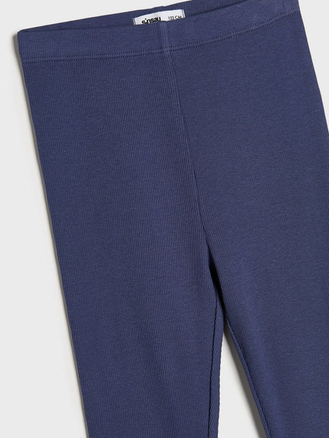 Sinsay Girl's Navy Rib Knit Leggings |Sinsay In Lebanon
