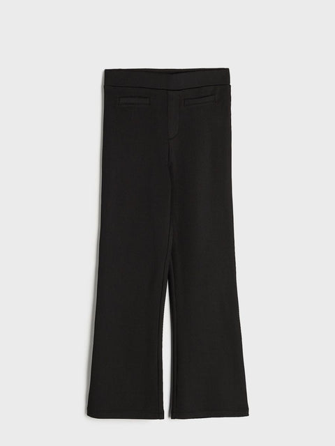 Sinsay Girl's Black Ribbed Flare Pants | Sinsay In Lebanon