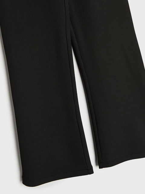 Sinsay Girl's Black Ribbed Flare Pants | Sinsay In Lebanon