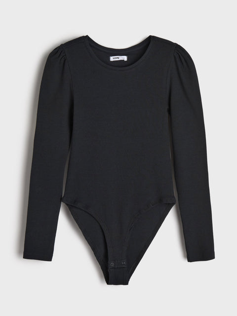 Sinsay Girl's Black Long Sleeve Slim Fit  Bodysuit  | Sinsay in Lebanon
