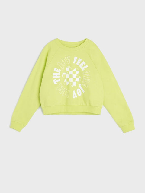 Sinsay Girl's Lime Green Printed Sweatshirt |Sinsay In Lebanon